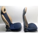 Smart ForTwo 450 Sitze Fahrersitz Beifahrersitz Bezug blau mit Leder creme beige Q0005279V002 Q0005281V002 C75Z